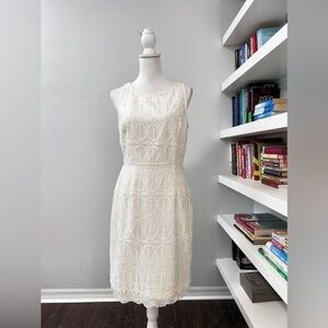 Katherine Kelly off white cream lace dress size 8